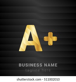 Increase Font Gold and Black silk fashion premium icon / Logo