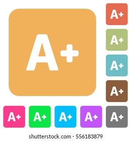 Increase font size flat icons on rounded square vivid color backgrounds.