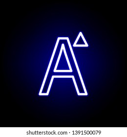 increase font size, word A icon in neon style. Can be used for web, logo, mobile app, UI, UX