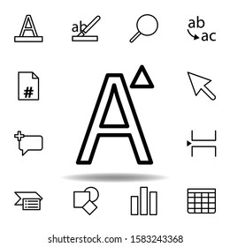 increase font size, word A icon.  