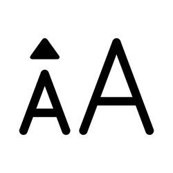 Increase font / typeface size line art vector icon for apps and websites