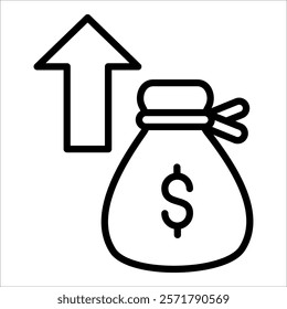 Increase Funds Icon Element For Design