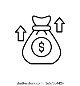 Increase Funds Vector Outline illustration. Business Growth and investment Icon. EPS 10 File 