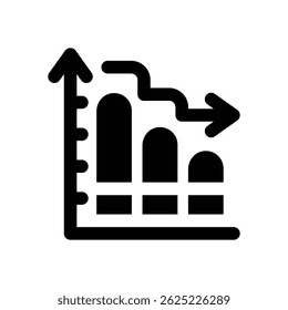 increase glyph icon. Strong and solid vector icon for websites, mobile interfaces, presentations, and visual branding. High quality and easy to edit.