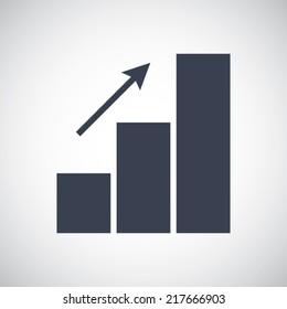 Increase graph icon in flat style