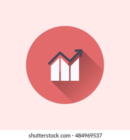 increase graph icon. flat style