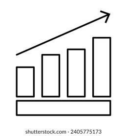 Increase graph line icon. Vector illustration, EPS10
