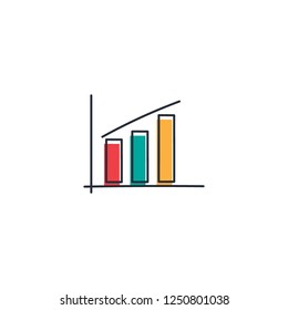 Increase graphic bar chart clip art template. Business and finance concept icon. Vector illustration design eps10