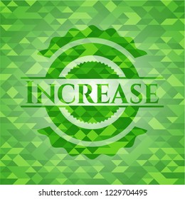 Increase green emblem with triangle mosaic background