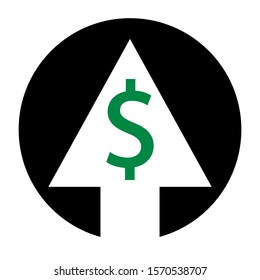 increase or growth chart. icon dollar vector illustration logo template design sign. isolated eps10