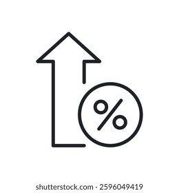 Increase, growth thin line icons. Perfect pixel on transparent background
