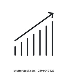 Increase, growth thin line icons. Perfect pixel on transparent background