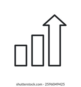 Increase, growth thin line icons. Perfect pixel on transparent background