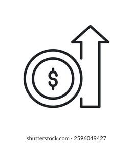 Increase, growth thin line icons. Perfect pixel on transparent background