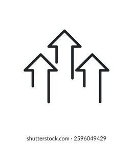 Increase, growth thin line icons. Perfect pixel on transparent background