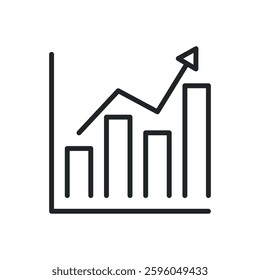 Increase, growth thin line icons. Perfect pixel on transparent background