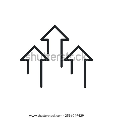 Increase, growth thin line icons. Perfect pixel on transparent background