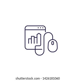 increase, growth vector line icon