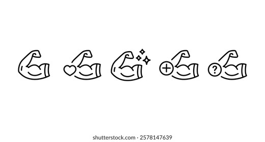 increase hand muscle icon on white background. Enlarging muscle sign. bodybuilding symbol. muscle gain logo