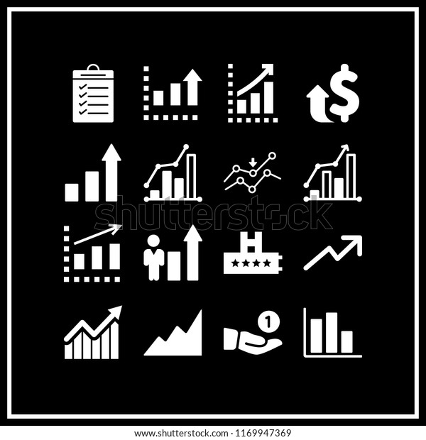 増やす アイコン 16ベクトルセットを増やします ビジネス統計図 ウェブ用の上昇図形および利益のアイコン 増加テーマに関するデザインを改善する財務 ビジネスマン のベクター画像素材 ロイヤリティフリー