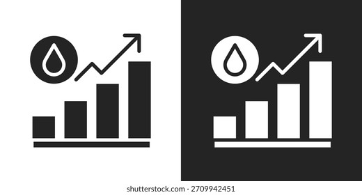 Icono De Aumento En Estilo De Glifo Blanco Y Negro