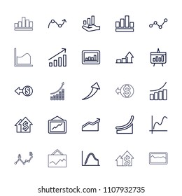 Increase icon. collection of 25 increase outline icons such as graph, coin, dolar growth, chart, graph on hand. editable increase icons for web and mobile.