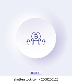 icono de aumento con la colección cryptocurrency. Los iconos están diseñados en color completo, contorno, plano, glifos y líneas.   Funciona para web, móvil, interfaz de usuario y más. Ilustración vectorial.