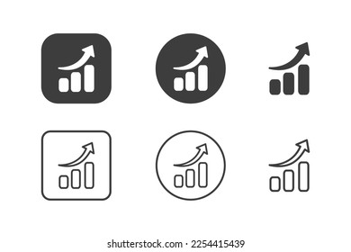 Increase icon design 6 variations. Isolated on white background.