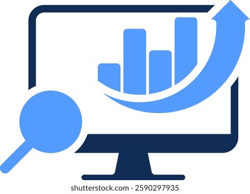 Increase Icon Glyph Color Vector Illustration