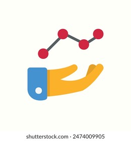 increase icon, isolated flat color style icon