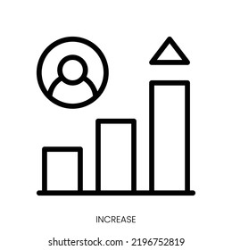 increase icon. Line Art Style Design Isolated On White Background