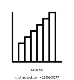 increase icon. Line Art Style Design Isolated On White Background