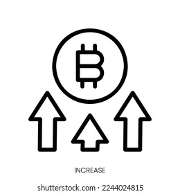 increase icon. Line Art Style Design Isolated On White Background