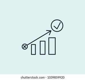 Increase icon line isolated on clean background. Increase icon concept drawing icon line in modern style. Vector illustration for your web site mobile logo app UI design.