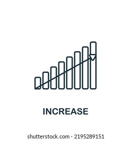 Increase icon. Line simple Success icon for templates, web design and infographics