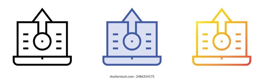 increase icon. Linear, Blue Fill and Gradient Style Design Isolated On White Background