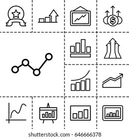 Increase icon. set of 13 outline increaseicons such as graph, chart, arrows up, medal