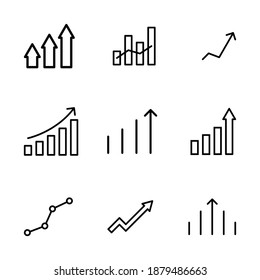 Increase icon set, great design for any purposes. Icon for web design. Editable vector stroke.