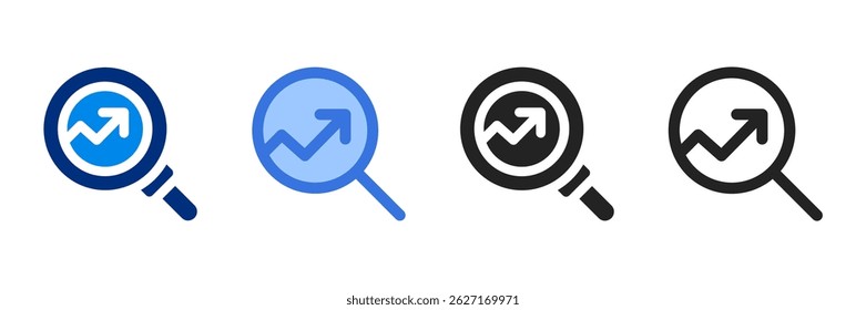 Increase Icon Set Multiple Style Vector Illustration
