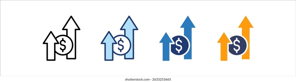 Increase Icon Set Multiple Style Collection