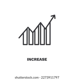 increase icon. Thin line increase icon from startup and strategy collection. Outline vector isolated on white background. Editable increase symbol can be used web and mobile