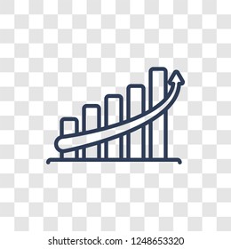 Increase icon. Trendy linear Increase logo concept on transparent background from Startup Strategy and Success collection