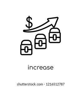 increase icon. Trendy modern flat linear vector increase icon on white background from thin line Success collection, outline vector illustration