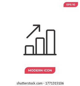 Increase icon vector. Graph sign