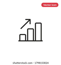 Increase icon vector. Graph sign