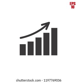 Increase icon,growth chart sign isolated on white background,business growth icon,showing profitability for graphics,web design,logos and apps