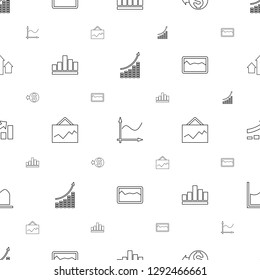 increase icons pattern seamless white background. Included editable line graph, coin, arrow up icons. increase icons for web and mobile.