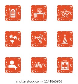Increase icons set. Grunge set of 9 increase vector icons for web isolated on white background