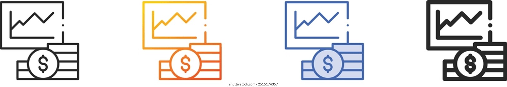 increase icon.Thin Linear, Gradient, Blue Stroke and bold Style Design Isolated On White Background