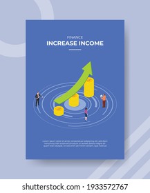 increase income concept for template banner and flyer for printing with isometric style
